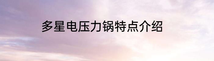 多星电压力锅特点介绍