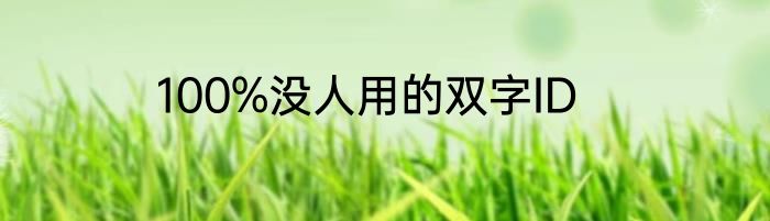 100%没人用的双字ID