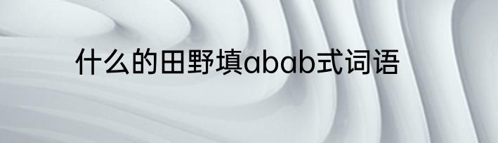 什么的田野填abab式词语