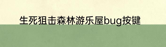 生死狙击森林游乐屋bug按键