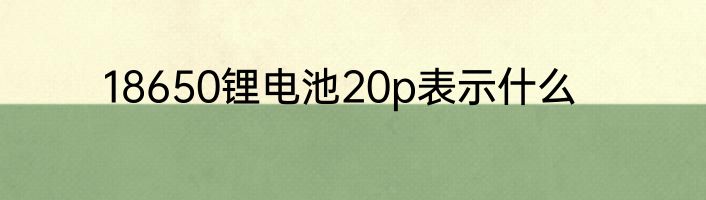 18650锂电池20p表示什么