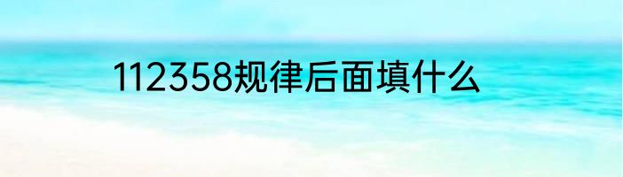 112358规律后面填什么