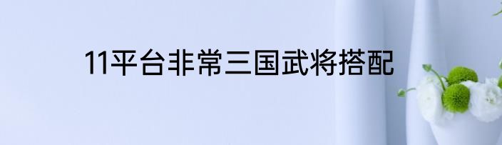 11平台非常三国武将搭配