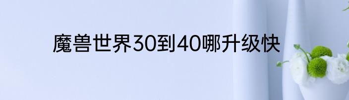 魔兽世界30到40哪升级快