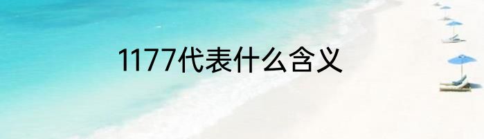 1177代表什么含义