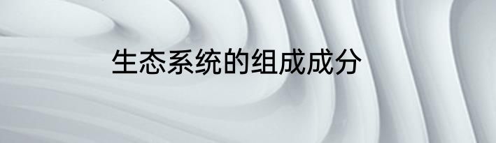 生态系统的组成成分