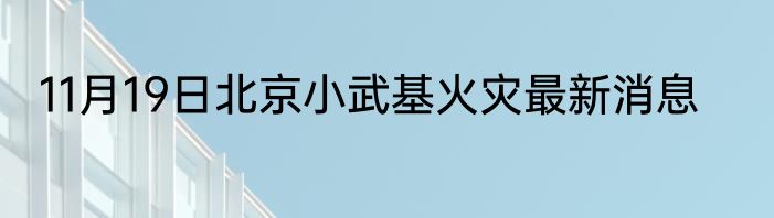 11月19日北京小武基火灾最新消息