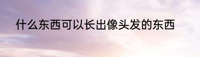什么东西可以长出像头发的东西
