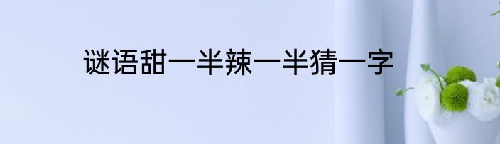 谜语甜一半辣一半猜一字