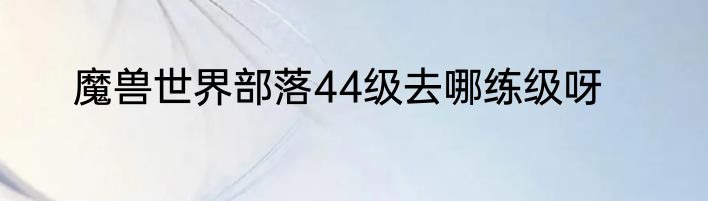 魔兽世界部落44级去哪练级呀
