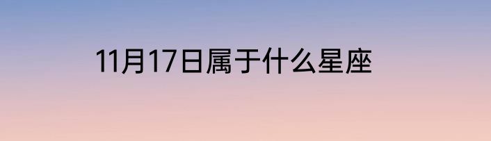 11月17日属于什么星座