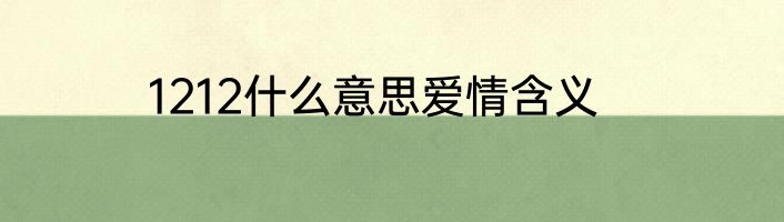 1212什么意思爱情含义