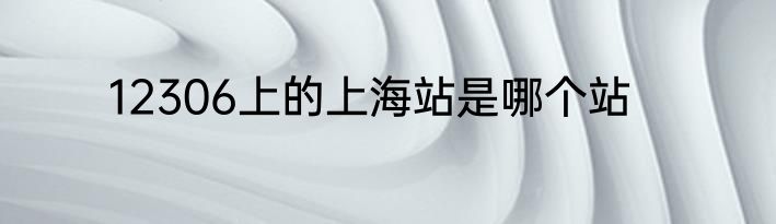 12306上的上海站是哪个站