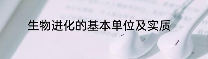 生物进化的基本单位及实质