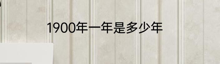 1900年一年是多少年