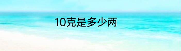 10克是多少两