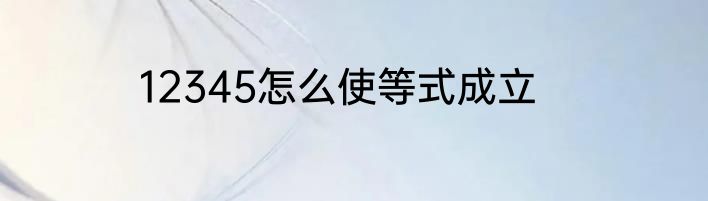 12345怎么使等式成立