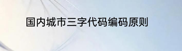 国内城市三字代码编码原则