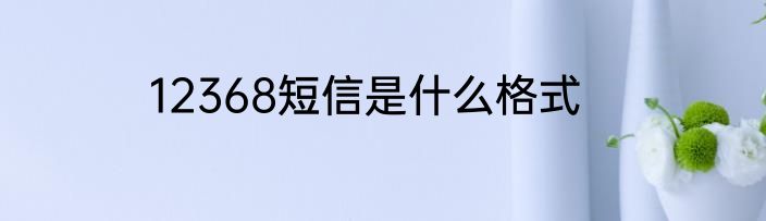 12368短信是什么格式