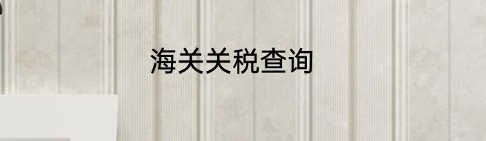 海关关税查询