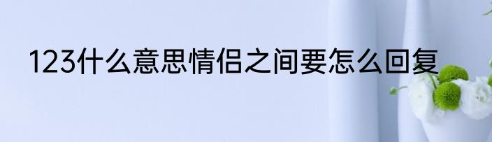 123什么意思情侣之间要怎么回复