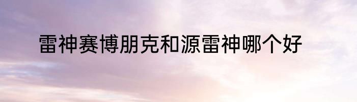 雷神赛博朋克和源雷神哪个好
