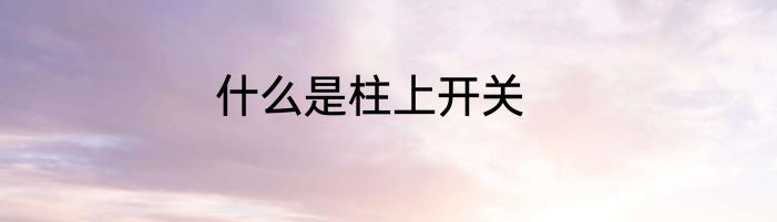 什么是柱上开关