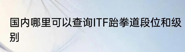国内哪里可以查询ITF跆拳道段位和级别
