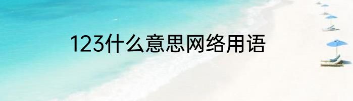 123什么意思网络用语