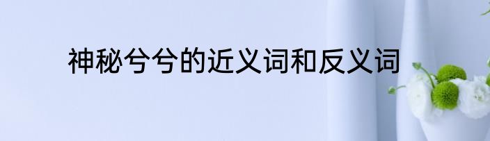 神秘兮兮的近义词和反义词