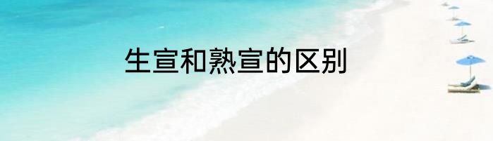 生宣和熟宣的区别