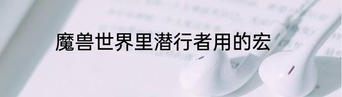 魔兽世界里潜行者用的宏