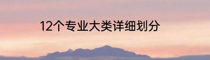 12个专业大类详细划分
