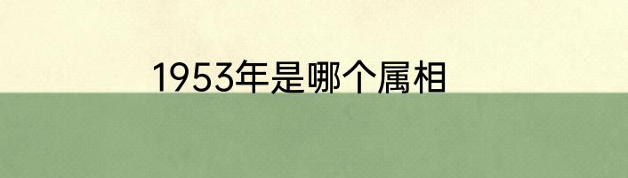 1953年是哪个属相