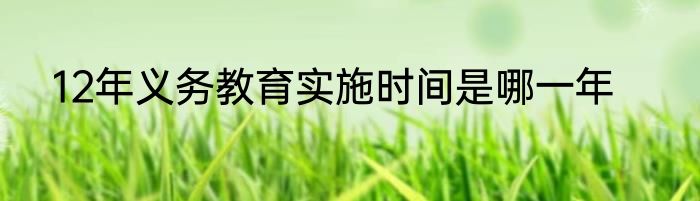 12年义务教育实施时间是哪一年