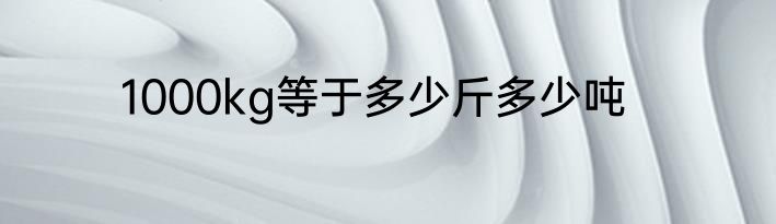 1000kg等于多少斤多少吨
