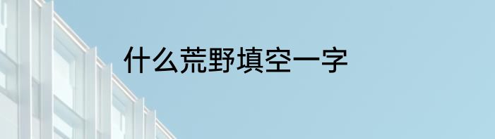 什么荒野填空一字