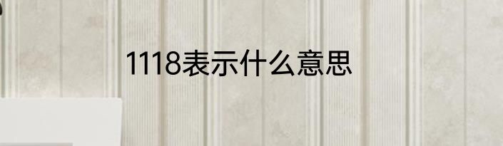 1118表示什么意思