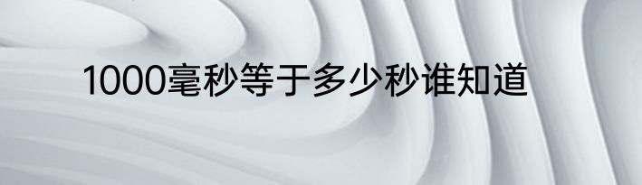 1000毫秒等于多少秒谁知道
