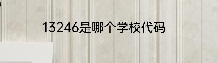 13246是哪个学校代码