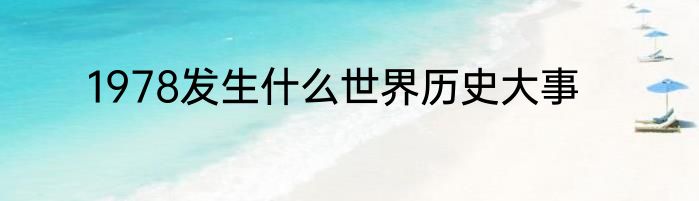 1978发生什么世界历史大事