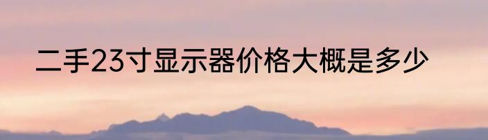 二手23寸显示器价格大概是多少