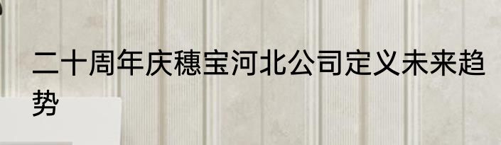 二十周年庆穗宝河北公司定义未来趋势