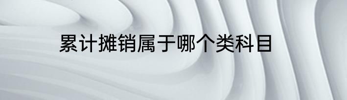 累计摊销属于哪个类科目