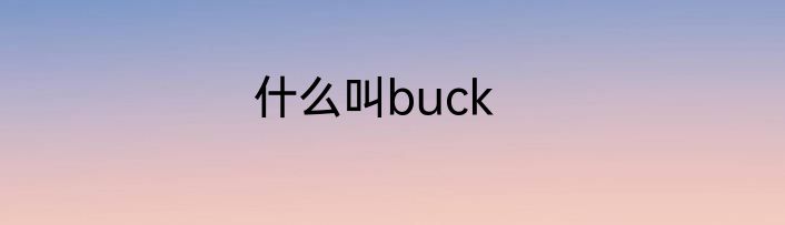 什么叫buck