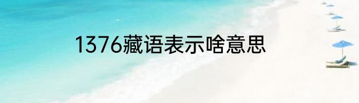 1376藏语表示啥意思
