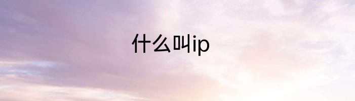 什么叫ip