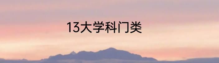 13大学科门类
