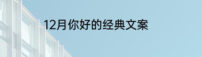 12月你好的经典文案