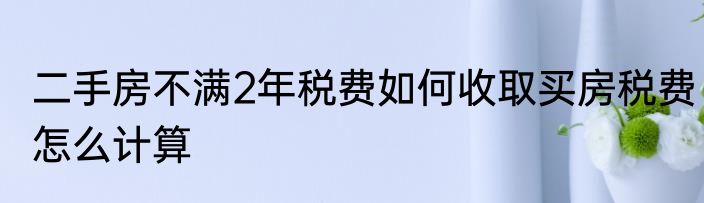 二手房不满2年税费如何收取买房税费怎么计算